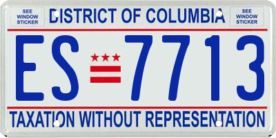 DC license plate ES7713