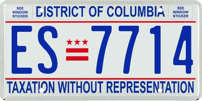 DC license plate ES7714