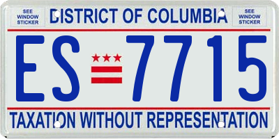 DC license plate ES7715