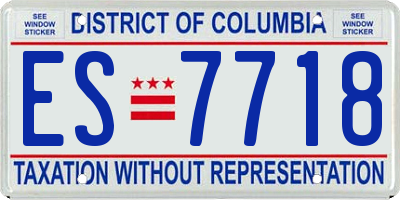 DC license plate ES7718