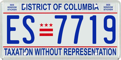 DC license plate ES7719