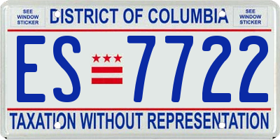 DC license plate ES7722