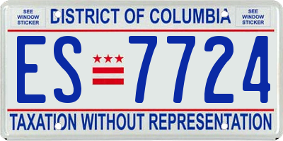 DC license plate ES7724