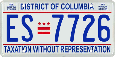 DC license plate ES7726