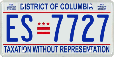 DC license plate ES7727