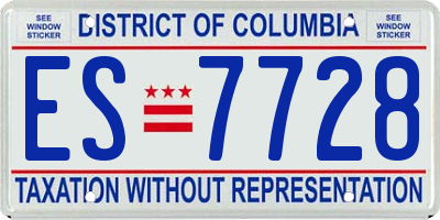 DC license plate ES7728