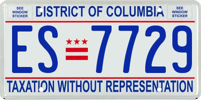 DC license plate ES7729