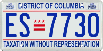 DC license plate ES7730