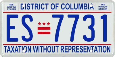 DC license plate ES7731