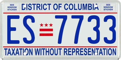 DC license plate ES7733