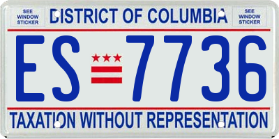 DC license plate ES7736