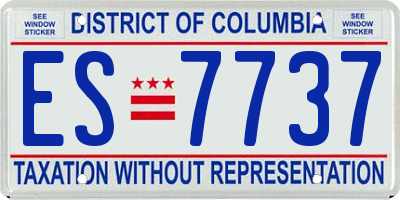 DC license plate ES7737