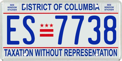 DC license plate ES7738