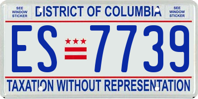 DC license plate ES7739