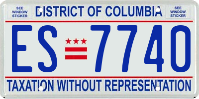 DC license plate ES7740