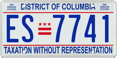 DC license plate ES7741