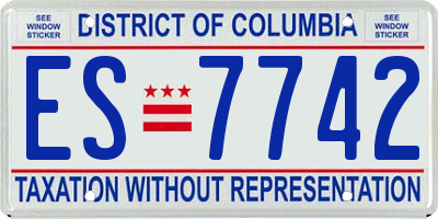 DC license plate ES7742