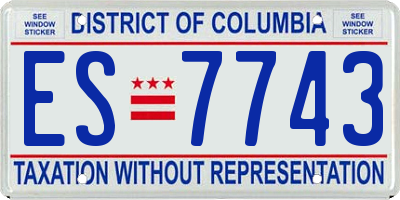 DC license plate ES7743