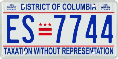 DC license plate ES7744
