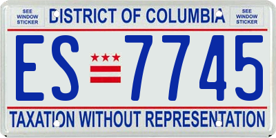 DC license plate ES7745