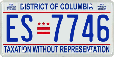 DC license plate ES7746