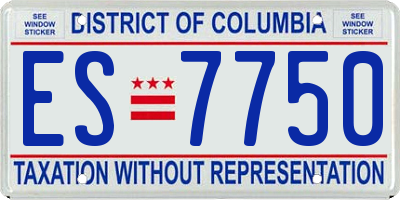 DC license plate ES7750