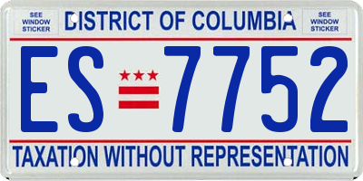 DC license plate ES7752