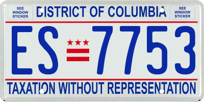 DC license plate ES7753