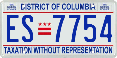 DC license plate ES7754