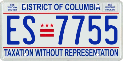 DC license plate ES7755