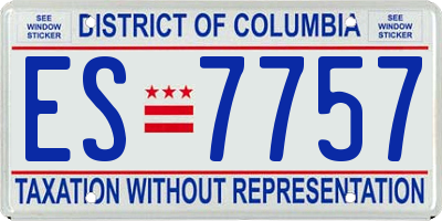 DC license plate ES7757