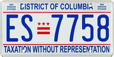 DC license plate ES7758