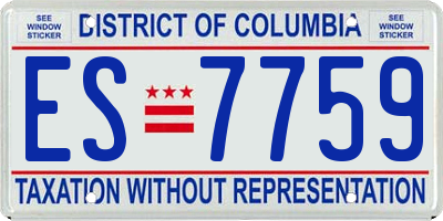 DC license plate ES7759