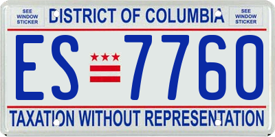 DC license plate ES7760