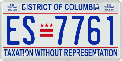 DC license plate ES7761