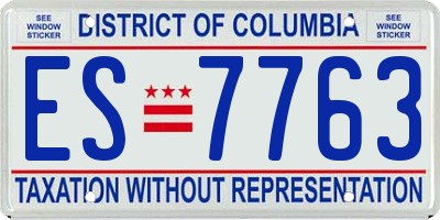 DC license plate ES7763