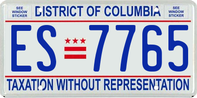 DC license plate ES7765