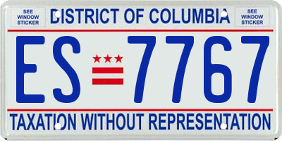 DC license plate ES7767