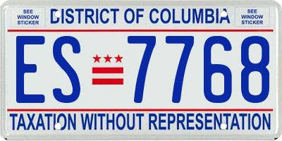 DC license plate ES7768