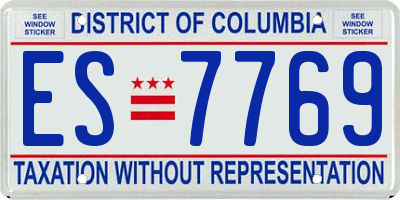 DC license plate ES7769