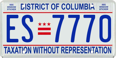 DC license plate ES7770