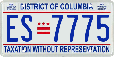 DC license plate ES7775