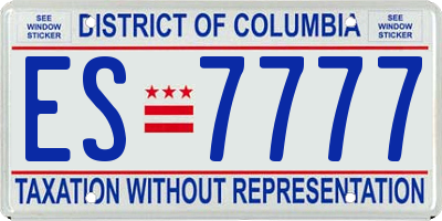 DC license plate ES7777