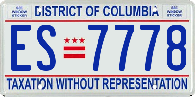 DC license plate ES7778