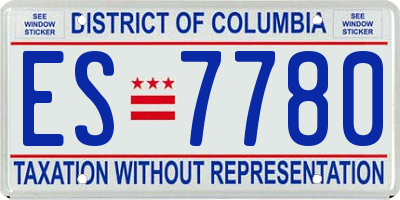 DC license plate ES7780