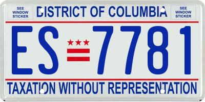 DC license plate ES7781