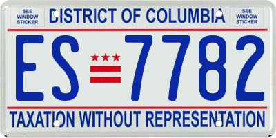 DC license plate ES7782