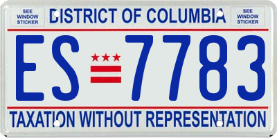 DC license plate ES7783