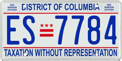 DC license plate ES7784