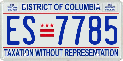 DC license plate ES7785